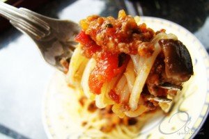 Spaghetti a Bolonhesa com Shitake